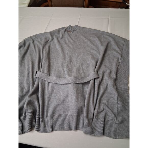 Michael Kors Angora Blend Heather Grey V-Neck Belted Sweater Poncho Caftan SM M - Picture 10 of 16